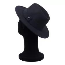 Chapéu Fedora Skull Caveira Preto Fosco Faixa Grossa Aba 7cm