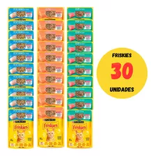 Combo 30 Sachês Friskies 85g Ração Para Gatos 3 Sabores