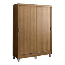 Guarda-roupa Solteiro Madesa Luke 2 Portas De Correr Com Pés Cor Rustic 10445zacp