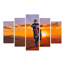 Quadro Motocross Por Do Sol Decorativo Trilha Crf Sport