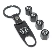 Tapa Cubre Válvula Llanta + Llavero Elegant Marca Logo Honda