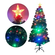 Árvore De Natal Pinheiro Estrela 160 Leds Color Bivolt 1,50m Cor Verde