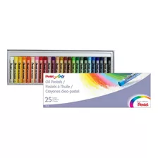 Giz De Cera 25 Cores Pastel Oleoso Pentel