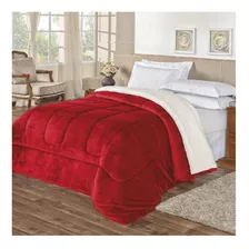 Manta Bia Enxovais Everest Cor Vermelho Com Design Liso De 2.4m X 1.5m