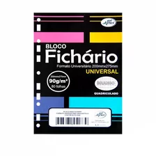 Bloco Fichário Universitário Branco Quadriculado 80fl 90g/m²