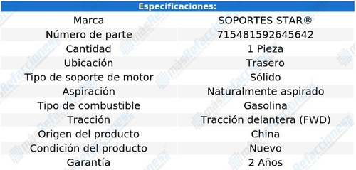 Soporte Motor Trasero Pony L4 1.6l 87 Soportes Star Foto 2