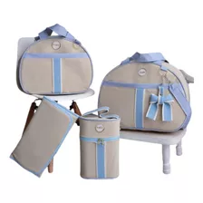 Kit 4 Bolsas De Bebê Mala Saída Maternidade Menina Menino