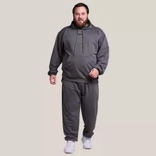 Conjunto Moletom Plus Size Masculino Camisa Capuz E Calça