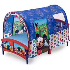 Cama Infantil Para Niños Con Toldo Mickey Delta Children Color Azul Mickey Mouse