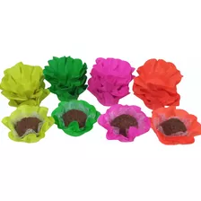 100 Forminhas Para Doces Finos Modelo Flor - Fluorescente