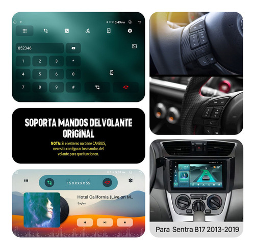 Estre Para Nissan Sentra B17 2013-2019 Carplay Wireless Foto 5