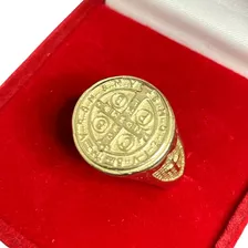 Anel Dedeira São Bento Original De Moeda Antiga Cor Ouro 18k