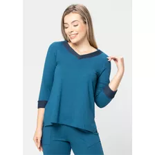 Blusa 3/4 Básica Petróleo | Pau A Pique