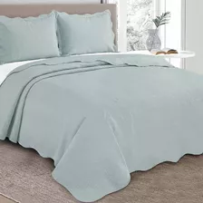 Cobre Leito Solteiro Roupa De Cama Colcha Kit 2 Peças Cor Azul