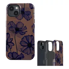 Funda Doble Capa Para iPhone Carcasa Efecto Floral Aesthetic