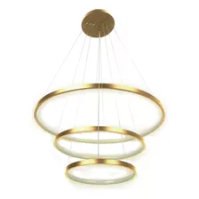 Iluminação Moderna Elegante Lustre 3arcos 89w Pendente Preto