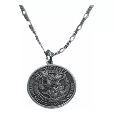 Medalla De San Miguel Arcángel Plata Ley .925 + Cadena