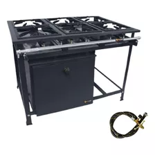 Fogao Industrial Alta Pressão A Gás 6 Bocas Qs E Forno