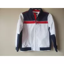 Casaca Tommy Hilfiger Para Niño Talla 7 Color Blanco/azul