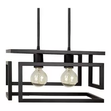 Lustre Pendente Moderno Industrial Infinity Duplo - Vesper Cor Preto 110v/220v