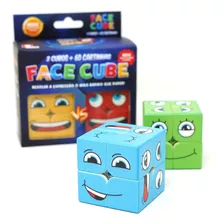 Face Cube 2 Cubos Mágicos Personalizados + Baralho 60 Cartas