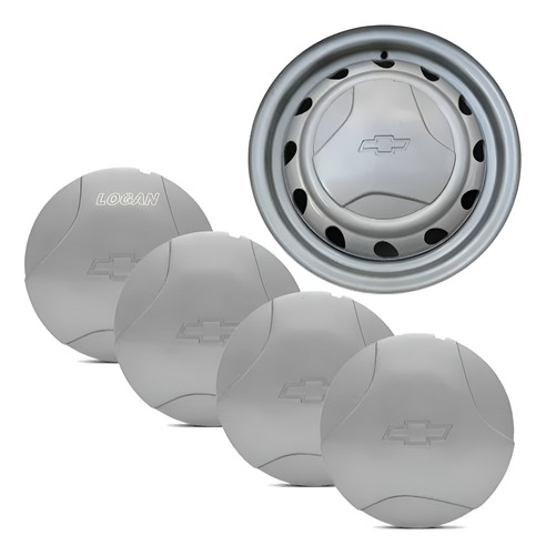 Calota Central Miolo De Roda Modelo Corsa Wind Kit 4 Peças