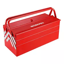 Caja De Herramientas Workpro 18puLG, Roja Plegable, 3