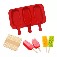 Molde P/ Sorvete De Silicone Forma De Picolé E 50 Palitos