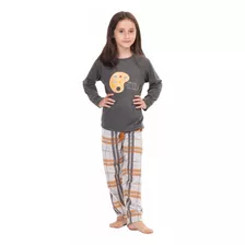 Pijama Longo Infantil Menina Personagem Inverno Manga Longa 