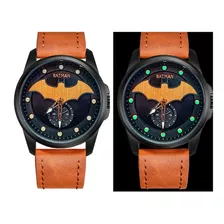 Reloj Batman Caballero Casual Elegante Cuero + Estuche
