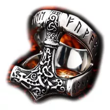 Anillo Mjolnir Thor Vikingo Biker Casual Acero Inoxidable