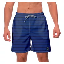 Short Praia Masculino Listrado Azul Esportivo Academia Verão