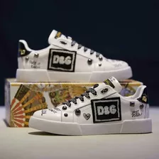 Tênis Sneaker Dolce & Gabbana Em Couro - Sdg0002