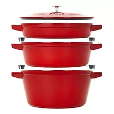 ~? Staub Juego De Hierro Fundido 4-pc, Juego De Utensilios D