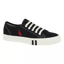 Tenis Casual De Dama Nautica Rena Color Negro/ Beige