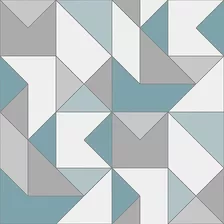 Papel De Parede Vinilico Geometrico Azul E Cinza 4106