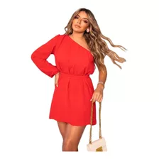 Vestido Curto Macaquinho Feminino Mula Manca Longa Cinto Cm