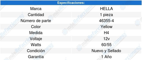 Foco Yellow 12v H4 60/55w Hella Foto 2
