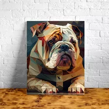 Quadro Decorativo Sala 30x45cm Dog Bulldog Frances Cubismo