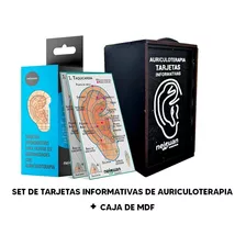 Set Tarjetas Didacticas Para Auriculoterapia + Caja Mdf