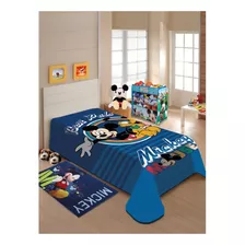 Cobertor Jolitex Ternille Licenciados Raschel Cor Azul Com Design Mickey