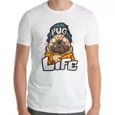 Playera Estampada Con Diseño Pug Life