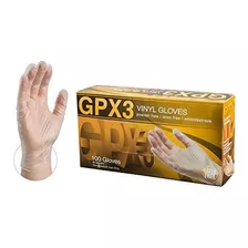 Guantes Ammex Gpx3 Industrial De Vinilo Transparente, Caja D