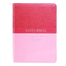 Biblia Reina Valera 1960 Compacta Letra Grande Bifloral Rosa