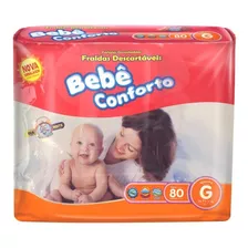 Fralda Infantil Bebê Conforto Mega Tamanho G ( 9 A 13 Kg C/ 80 Un