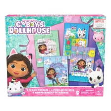 Set 4 Rompecabezas Madera De Gabby´s Dollhouse