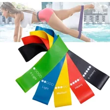 Kit 5 Faixa Elástica Pilates Fisioterapia - Mini Band Fit 5