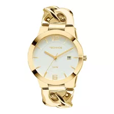 Relógio Technos Feminino Dourado Unique Luxo Original Casual Cor Da Correia Dourada Cor Do Fundo Branco