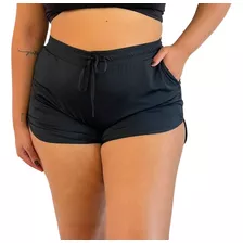Shorts Feminino Curto Praia Piscina Plus Size Lycra Elastano