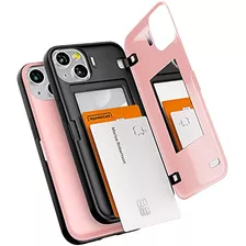 Funda Para iPhone 13 Case Rosa Doble Capa Sturdy Phone Ba-02